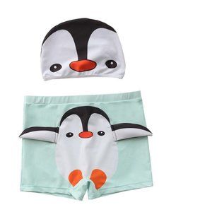 Boy Swim Trunks, Toddler Boy Swim Trucks, Boy Swim Trunks with Swim Cap